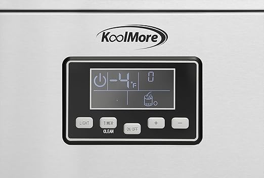KoolMore 18 in. Commercial Ice Maker Machine, 100 lbs/24H Crescent Ice, 30 lbs Storage, Undercounter or Freestanding Ideal for Commercial or Residential Use, ETL Listed in Stainless-Steel