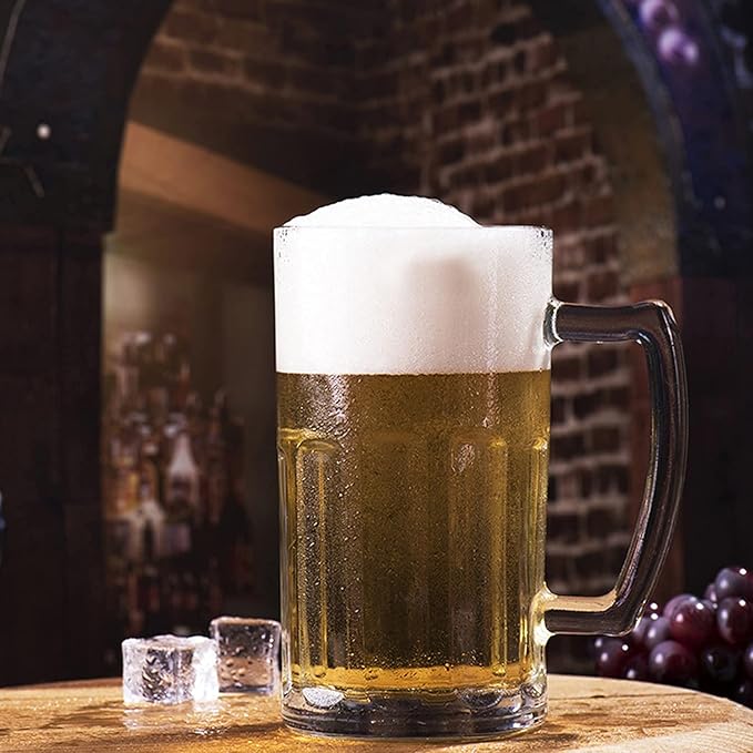 4 Pack Heavy Beer Mugs, Large Beer Glasses with Handle, 20 Ounce Glass Steins, Classic Beer Mug glasses Set