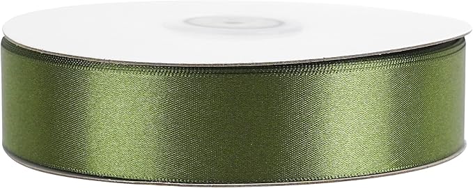 MEEDEE Moss Green Ribbon 1 Inch Moss Green Satin Ribbon Lux Double Faced Ribbons by 50 Yards Polyester Green Wrapping Ribbons for Crafts, Weddings, Flower Bouquet, Holiday Decorating