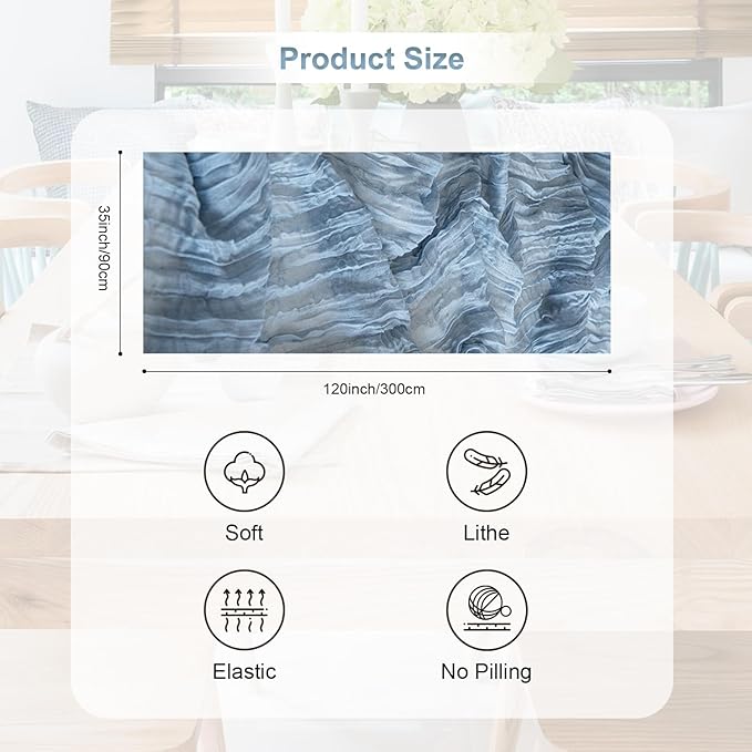 6 Pack Dusty Blue Cheesecloth Table Runner 35x120 Inch 10Ft Rustic Gauze Cheese Cloth Table Runner Sheer Cheesecloth Table Runners for Wedding Party Bridal Shower Decoration