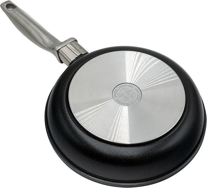Swiss Diamond Nonstick Frying Pan Hybrid Ceramic and Diamond-Infused Fry Pan, Dou Ceramic, Dishwasher and Oven Safe Fry Pans (8 IN)