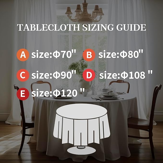 EVERLY 100% Pure Linen Round Tablecloths 60Inches for Dining,Buffet Parties,Picnic,Events,Weddings and Restaurants,Decorative Halloween,Thanksgiving Machine Washable Tablecloths-Natural Linen