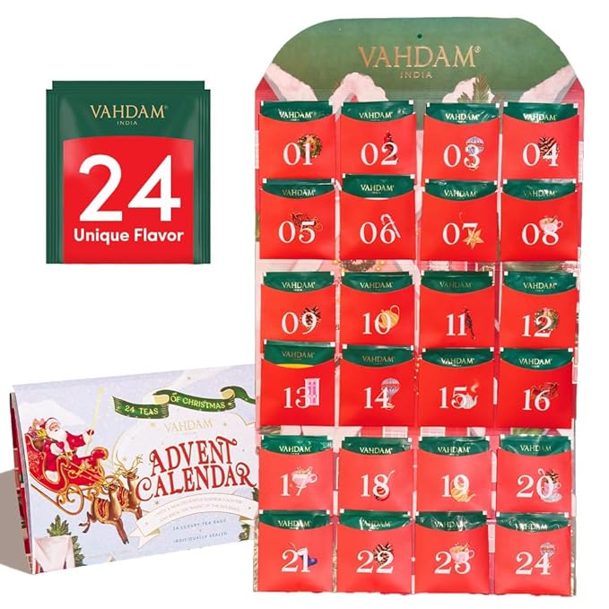 Limited Edition - Advent Calendar 2026 Tea Bags Folding Gift Set | 24 Unique Flavors - Holiday Gift Box | Christmas Advent Calendar 2026 for Adults, Advent Calendar 2026 Adult Women and Men | VAHDAM