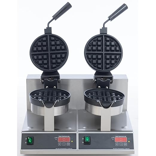 FSE BWM-7/R-2 Double Classic Belgian Waffle Maker with Cast Aluminum Grids, 2000W
