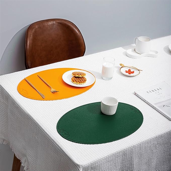 PVC Insulation Mat Oil Non-Slip Kitchen Placemat Accessories Coaster Tableware Pad Mug Dining Table Mat Napkin Home(A6,6 PCS)
