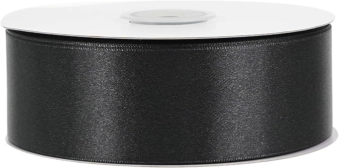 MEEDEE Black Satin Ribbon 1-1/2 Inch Black Ribbon Lux Double Faced Satin Ribbons by 50 Yards Polyester Satin Ribbons for Crafts, Weddings, Flower Bouquet, Holiday Decorating