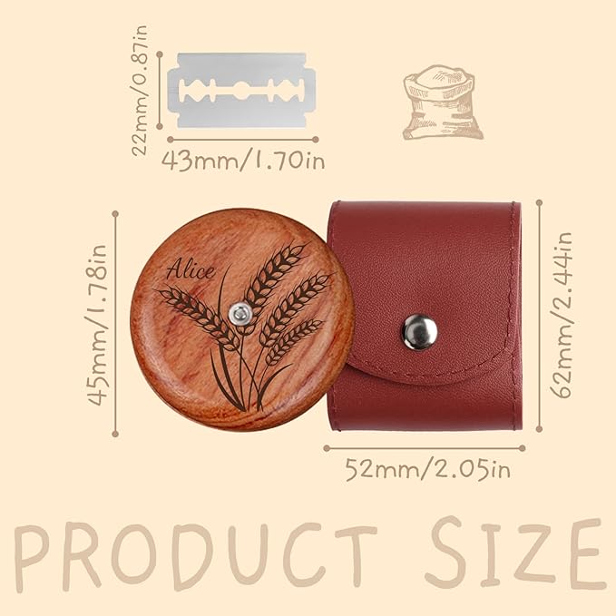 Personalized UFO Bread Lame Engraved Dough Scoring Tool with Name for Sourdough Artisan Bread Baguettes Ergonomic Design Stainless Steel Blade Gift for Home Bakers & Baking Enthusiasts (Moon)