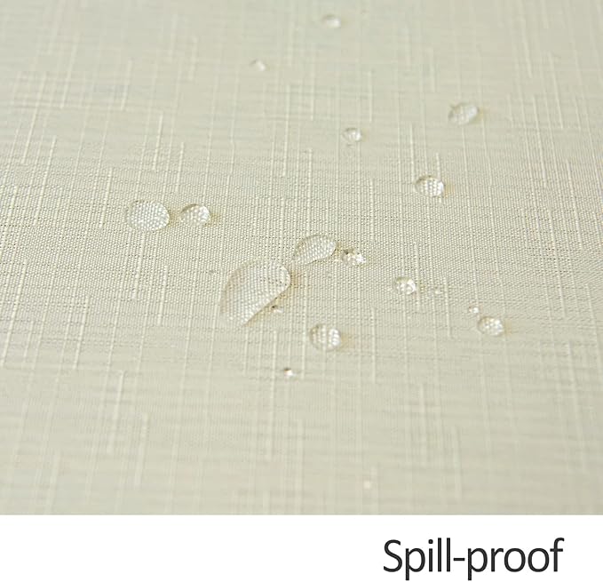 maxmill Square Tablecloth Water Resistance Antiwrinkle Spill Proof Linen Looking Texture Table Cloth, Decorative Fabric Table Cover for Banquet Parties Event Holiday Dinner, 70 x 70 Inch, Ivory