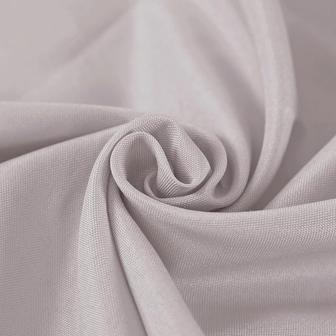 Fokitut 2 Pack Waterproof Round Tablecloth, 132 Inch, Stain Resistant and Wrinkle Polyester Table Cloth, Fabric Table Cover for Kitchen Dining, Wedding, Party, Holiday Dinner-Silver