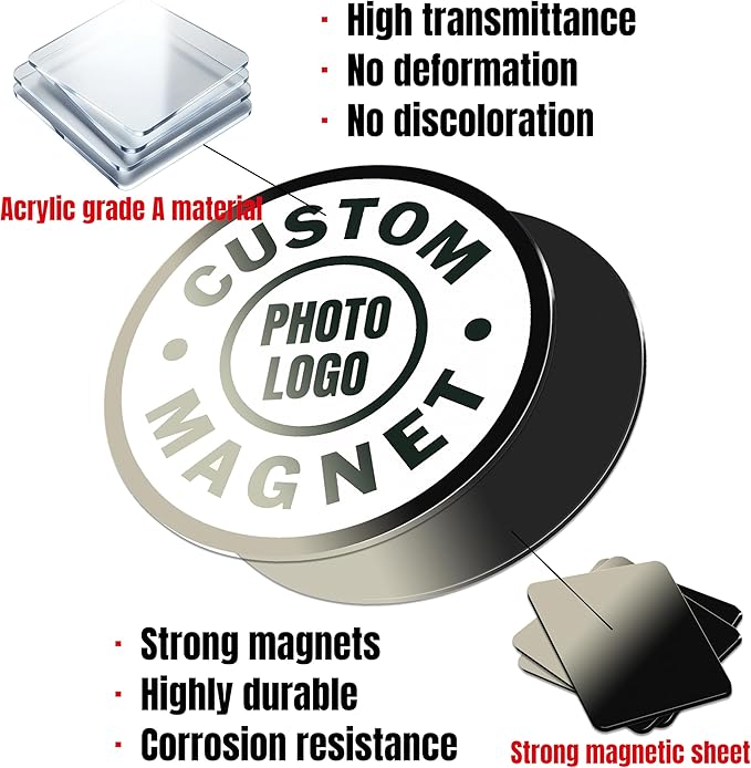 Custom Logo Photo Magnet for Fridge Home Decoration Photo Refrigerator Magnets Office and Kitchen Locker Magnets