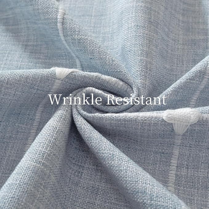 Zobesta 70 Inch Round Table Cloth Blue, Cotton Blue Linen Tablecloth Round Heavy Weight Washable Farmhouse Soft Boho Tablecloth for Outdoor, Party, Holiday, Picnic, Dining