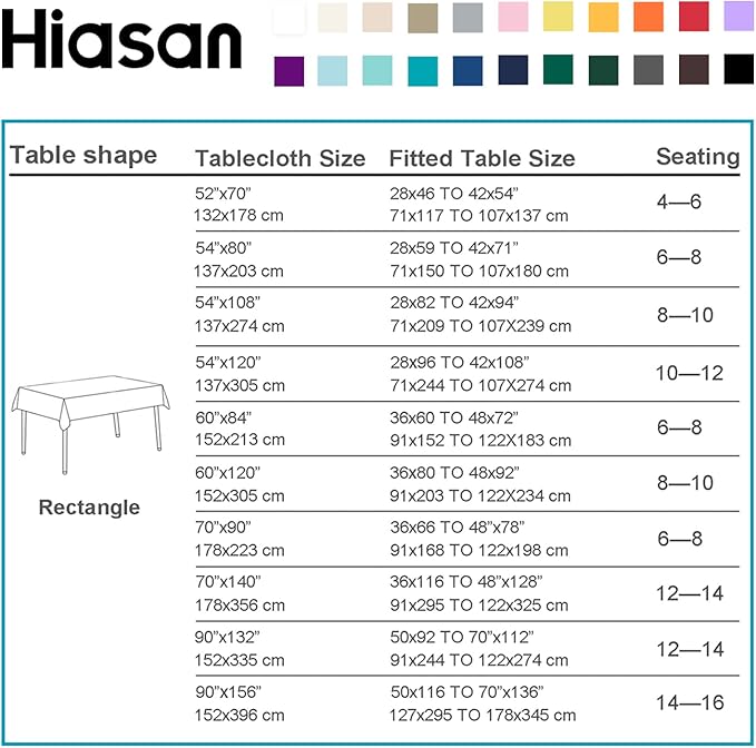 Hiasan Light Gray Rectangle Tablecloth - Waterproof Spillproof and Wrinkle Resistant Washable Polyester Table Cloth for Dining Party, 54 x 120 inch