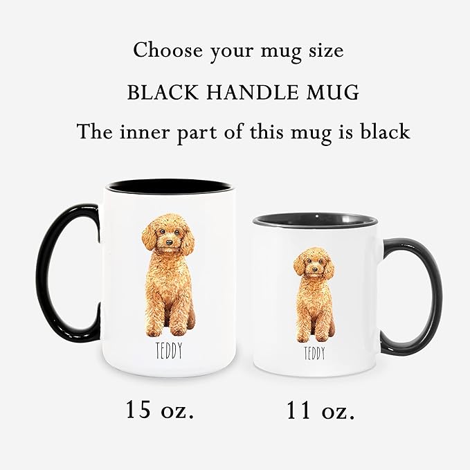 Poodle Custom Coffee Mugs with Name for Dog Mom Dad - Personalized Gifts for Best Friends - Grandma Grandpa Present (Poodle)