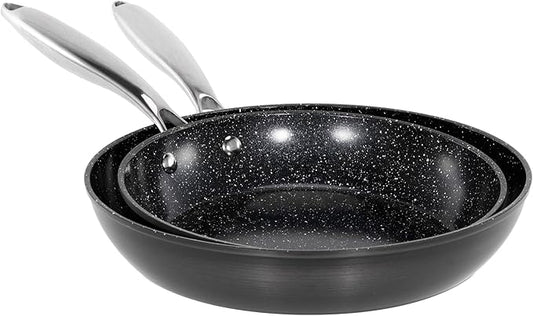 MAISON ARTS Hard Anodized Nonstick Frying Pans Set 2 Piece, 9.5" and 11" Ceramic Coating Skillets
