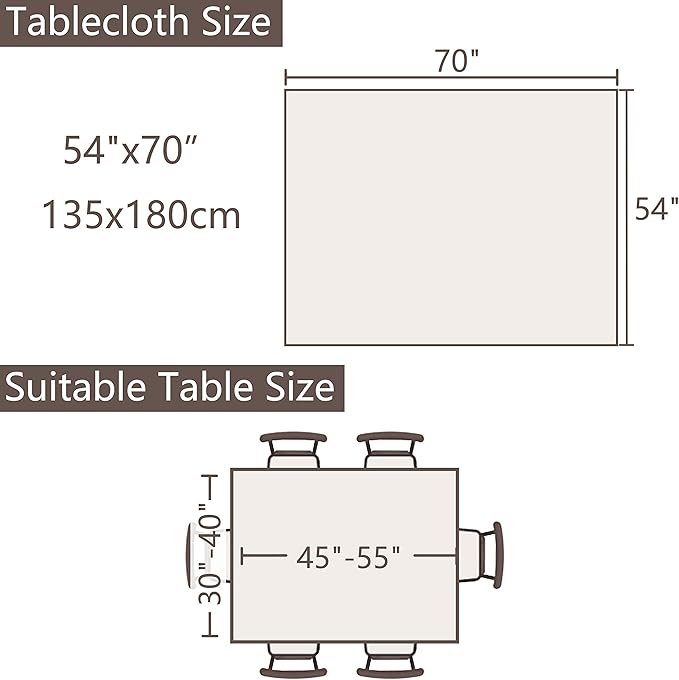 SIELUNO Rectangle Tablecloth Cotton Linen Waterproof Table Cloth Rustic Farmhouse Table Cover for Holiday Parties Christmas Kitchen Dining Decoration-Coffee Checkerboard -54"x70"