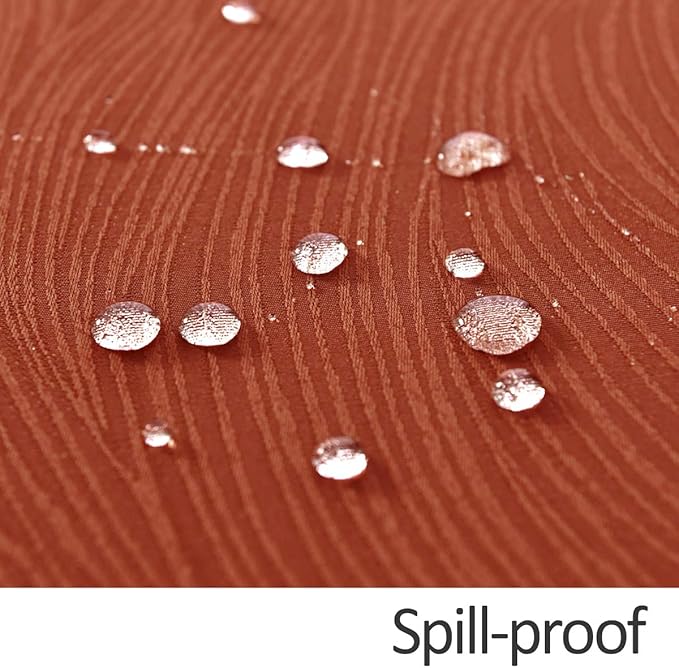 maxmill Jacquard Tablecloth Swirl Design Spillproof Wrinkle Free Heavy Weight Table Cloth Halloween Decorative Fabric Tabletop for Fall Harvest Thanksgiving Dinner, Rectangular 60 x 104 Inch Rust