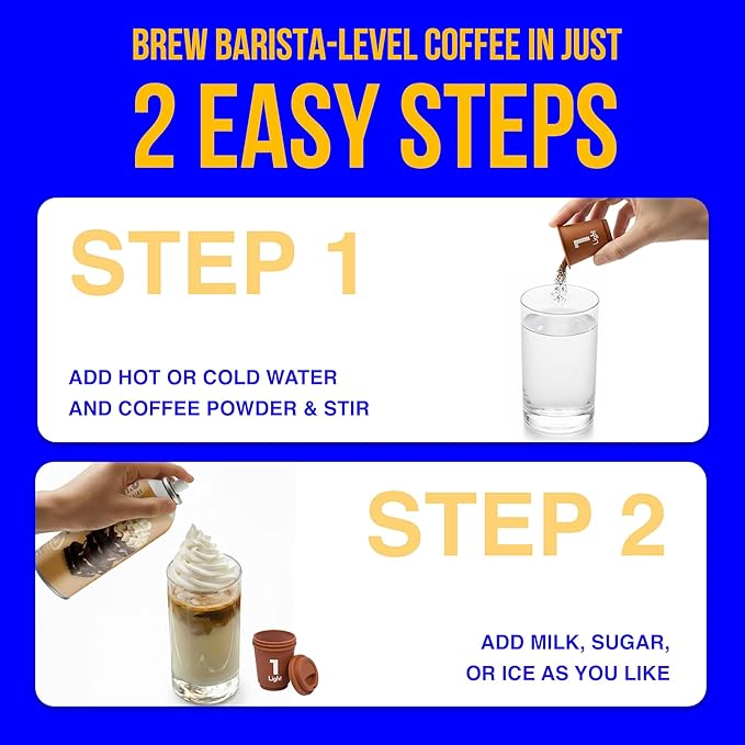 AODAI COFFEE Instant Espresso Pods, 3g x 6 Pods Level 1–6, Freeze-Dried Light to Dark Roast Tasting Set, Sugar Free Instant Coffee, Birthday, Christmas Coffee Gift for Focus & Energy