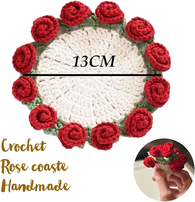 Mothers Day Best Mom Coffee Mug with Handmade Crochet Rose Coaster, Best Mom Ever Unique Christmas or Birthday Gifts Idea for Mother Mama Mommy Porcelain Cup White, 11 Oz