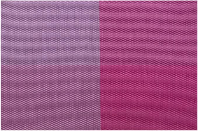PVC Woven Non-Slip Heat- Grid Placemats for Farmhouse Kitchen Decor Insulation Square Plate Mat Green(KP Purple,30X45CM_4PCS)