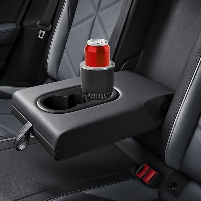 2-in-1 Car Cup Cooler Warmer Smart Temperature Control Travel Coffee Car Cup Holder， Smart Car Tumbler Holder Suitable for Coffee, Baby Bottles, Water, Tea, Drinks(Black and Silver)