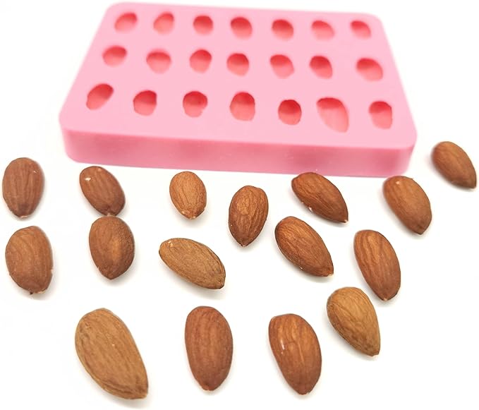 Almond silicone mold wax melts molds, realistic Almonds silicone mold, wax melts mold, soap embeds mold NS004