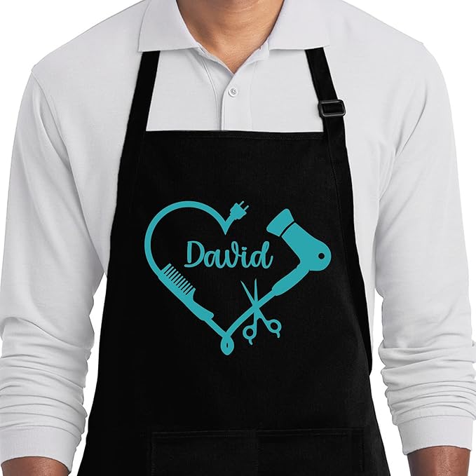 Custom Hairstylist Apron for Women, Personalized Barber Cosmetology Beauty Salon Aprons with Pocket, Waterproof Hairdresser Gifts, Delantales para Barberos