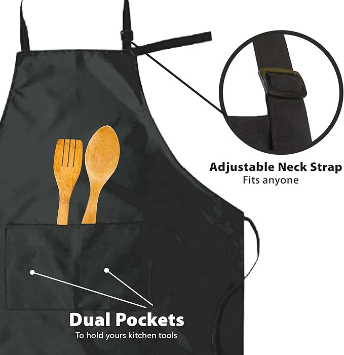Custom Name Photo Logo Grilling & Cooking Aprons for Women and Men, Personalized Adult Kitchen Apron, Customized Waterproof Polyester Chef Apron, Custom Aprons for Women, Adjustable Bib with 2 Pockets