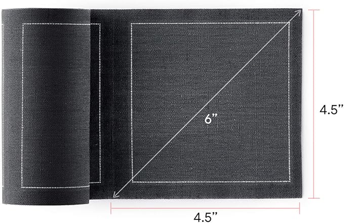 Linen Cocktail Napkin - 4.3 x 4.3 in - 50 units per roll - Intense Grey