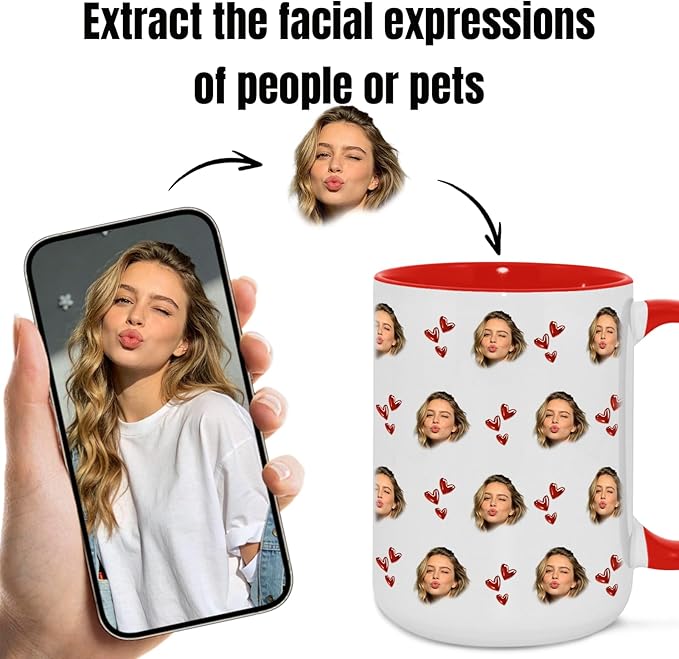 Custom Cute Coffee Mugs Valentines Day Gift for Her - Personalized Photo All-Over Print, Customized Funny Mug Tea Cup Birthday Gifts for Women, Couple, Mom, Wife, Husband, Girlfriend, Boyfriend