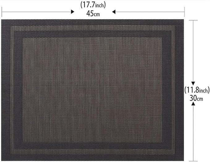 Woven PVC Placemats for Dining Table Set of 1/4/6 Heat Stain Slip Washable Kitchen Table Mats Classic(Hui Silver White,1pcs 45x30cm)