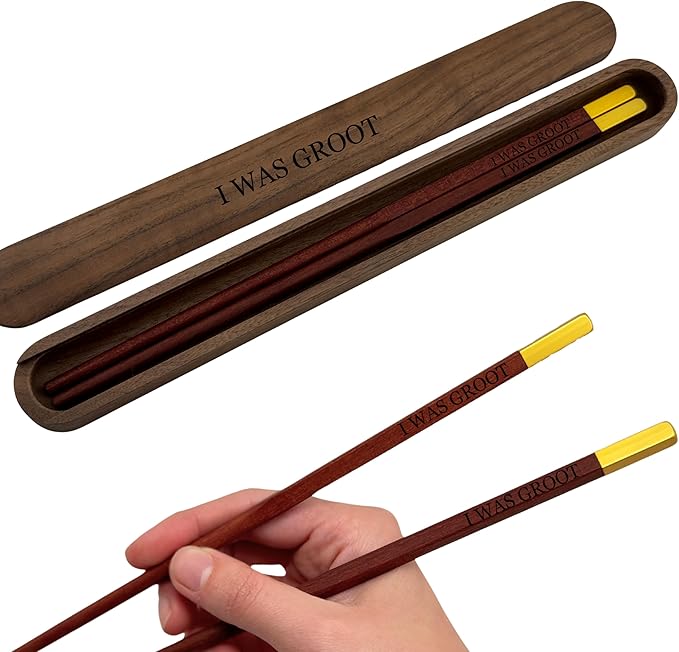 Sandalwood Chopsticks Reusable Engraved With Personalized Names Classic or Japanese Chinese Style Wood Dinnerware Utensils Wedding Birthday Anniversary Gift (Sandalwood Chopsticks)
