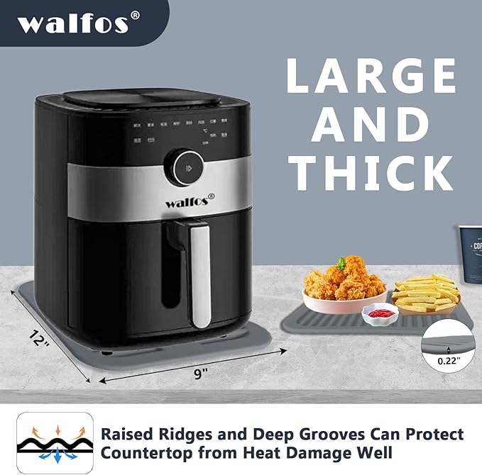 Walfos Silicone Trivets for Hot Pots and Pans - Heat Resistant Hot Pads for Kitchen Counter- Multi-Purpose & Versatile Trivet Mat - Long-Lasting & Flexible Silicone Hot Pad