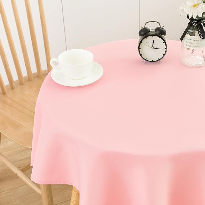 2 Pack Small Square Table Cloth 36X36 Inch Pink Tablecloth Washable Polyester Solid Tables Cover for Night Stand End Table Side Tables Outdoor Indoor