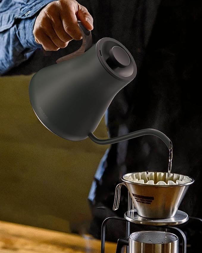 Cocinare FLOW B9 Gooseneck Electric Kettle, Precise Temperature Control for Pour-Over Coffee & Tea Brewing, Stainless Steel Interior, Rapid Heating for Boiling Water 0.9L (Delacroix Green)