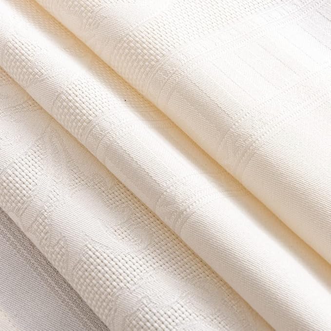 MANGATA CASA Rectangle Tablecloth Faux Cotton Waterproof and Wrinkle Resistant Washable Jacquard Polyester Table Cloth for Kitchen Dining/Party/Indoor and Outdoor Use(White,60x84 inch)