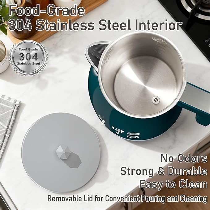 Electric Kettle with Temperature Control, 5 Preset Temps, 2H Keep Warm -1200W Quiet Water Boiler,Electric Tea Kettle with BPA-Free, Digital Cool-Touch, Rotating Base for Home,Office, Kids(Green)