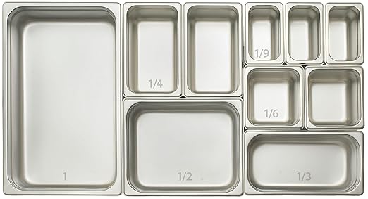 Winco Anti-Jamming Steam Pan, 1/4 by 6-Inch, 24-Gauge, Stainless Steel