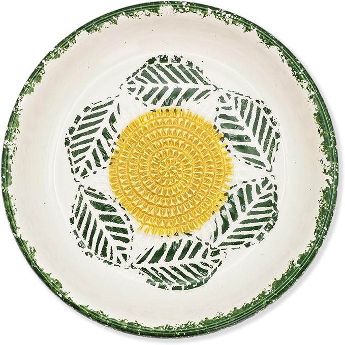 Ceramic Grater Bowl, Garlice Grater Plate, Handmade Ginger Grater, Mincer Bowl for Cheese &Vegetables, Ceramic Decorative Mincer, Hand Dish for Garlic (Tropical Green)