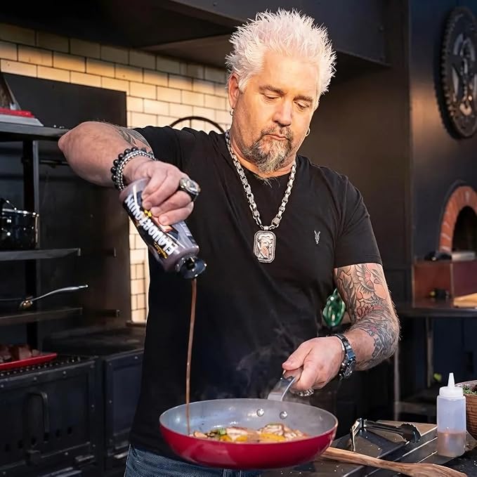 Guy Fieri's Flavortown 15-Piece Ceramic Cookware Set, Nonstick Pots and Pans for Cooking, Easy-Clean Kitchen Cookware, Made without PFAS PTFE PFOA, Induction Compatible, Oven & Dishwasher Safe, Red