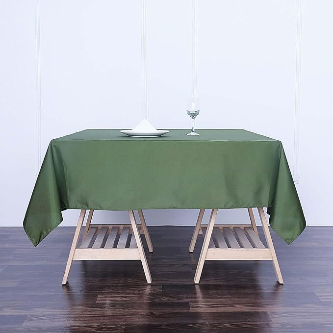 Efavormart 70" Premium Square Polyester Tablecloth for Wedding Kitchen Dining Events - Moss Green