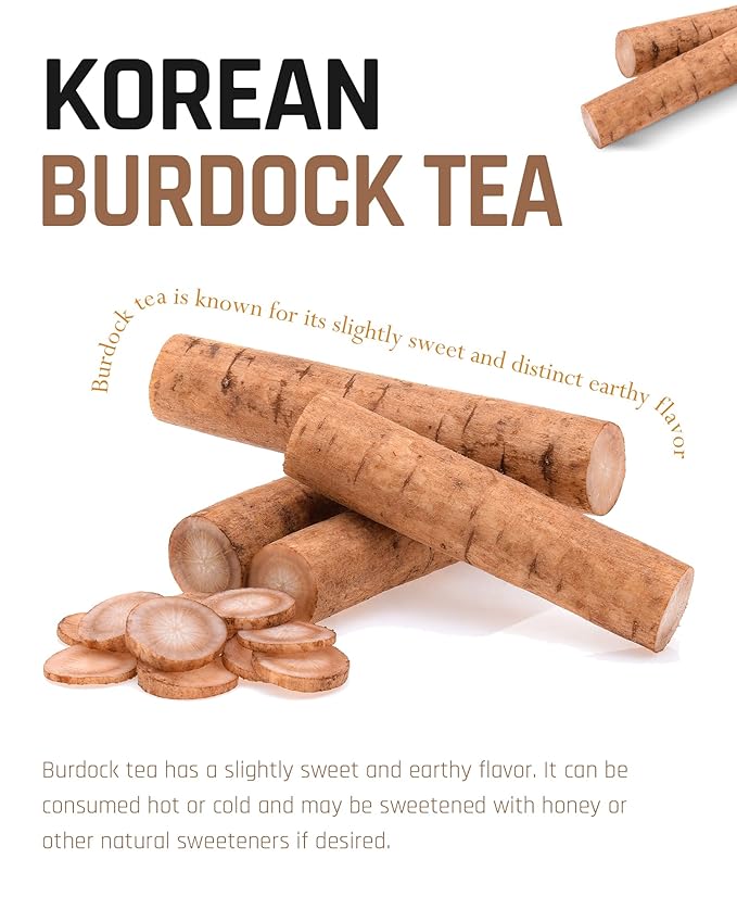 Ssanggye Burdock Tea 1.0g x 100 Tea Bags, Bulk Size Premium Korean Herbal Hot Cold Hygienic Single Teabag Earthy Herb Soft Taste 우엉차 4 Seasons Made in Korea