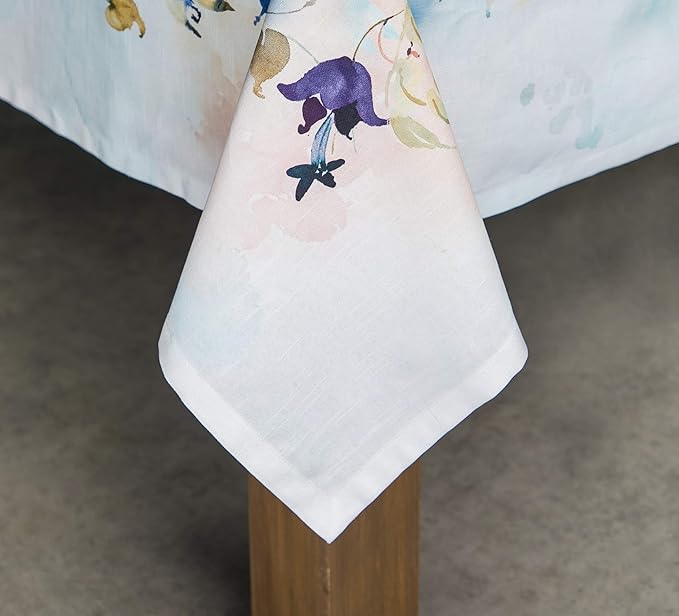 Maison d' Hermine Table Cloth Square Table 100% Cotton 60 x 60 Inches Tablecloth Reusable Decorative for Dining Room Farmhouse Home Valentines Day Decorations Spring Summer - Lazy Summer Days