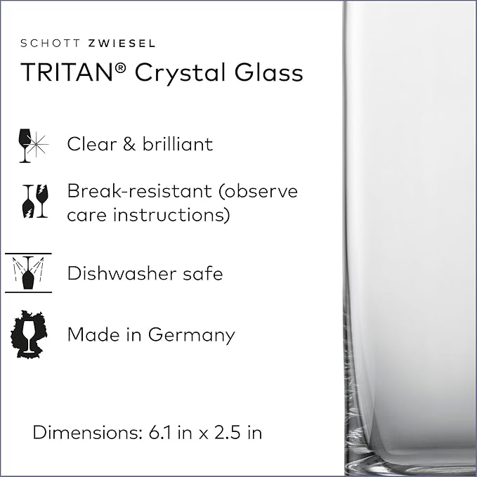 SCHOTT ZWIESEL Convention Longdrink Glass(Set of 6), Iced Beverage Glasses for Cocktails, Dishwasher-Safe Machine-Made Tritan Crystal Glasses, Made in Germany (12.5 Ounce)