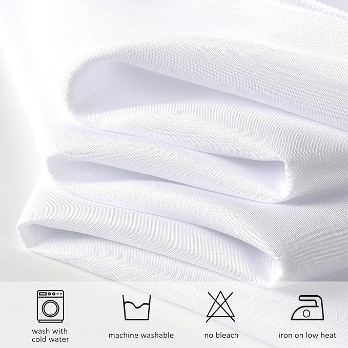8 Pack White Square Tablecloth 54x54 Inch Table Cloth for Square Tables, Wrinkle Resistant Washable Polyester Fabric for Dining Banquet Wedding Party