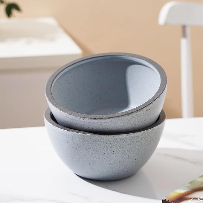 Stone Lain Stoneware Dish Set, 4 Bowls, Tina - Blue and Gray
