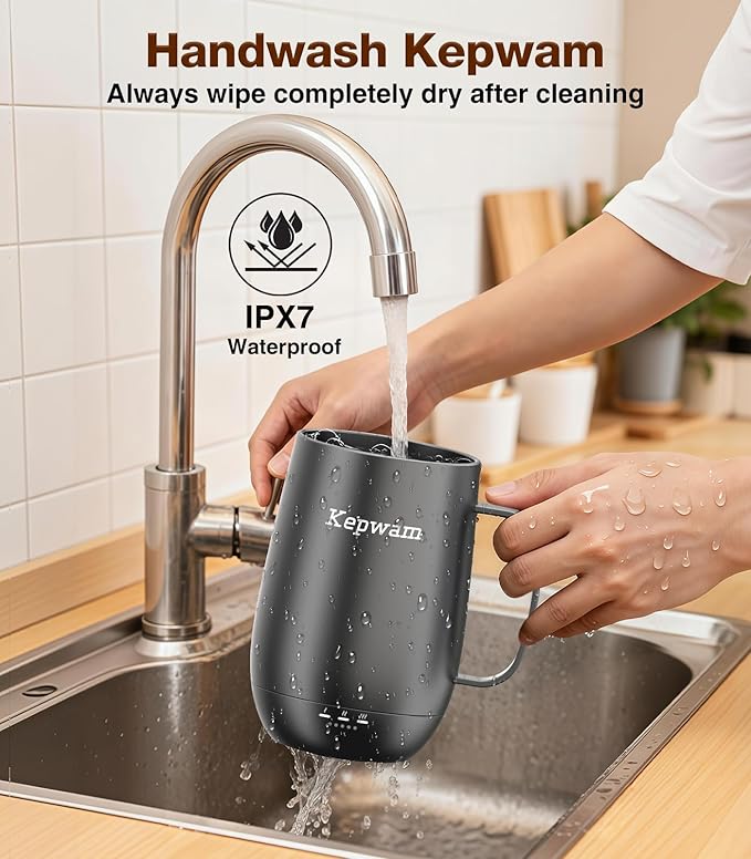 Kepwam Heated Coffee Mug T2-Plus, 20oz Leading Large Capacity Self Heating Coffee Mug, Up to 8 Hrs Battery & Hot Up to 149℉, Smart Coffee Mug for Women, Men