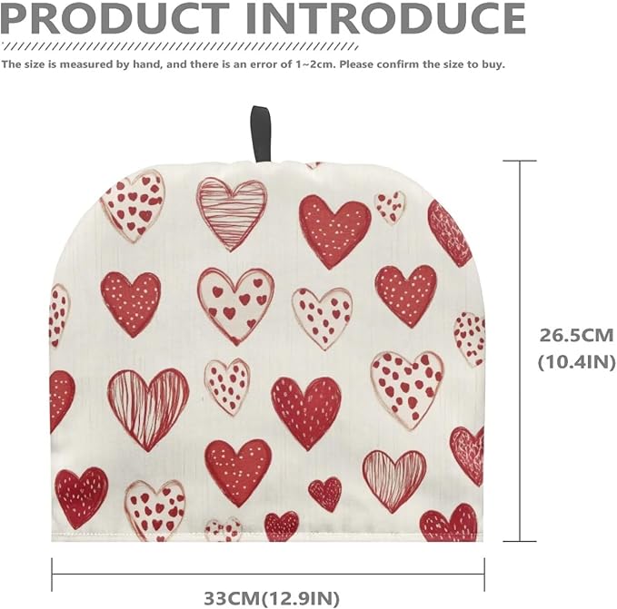 Love Heart Tea Pot Cover for Teapot Insulation Cover for Valentine's Day Pink Romantic February 14th Tea Pot Cover Warm Tea Cosy for Teapot