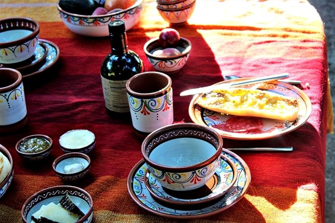 Cactus Canyon Ceramics Spanish Terracotta 5-Piece Breakfast Bowl Set (European Size) White