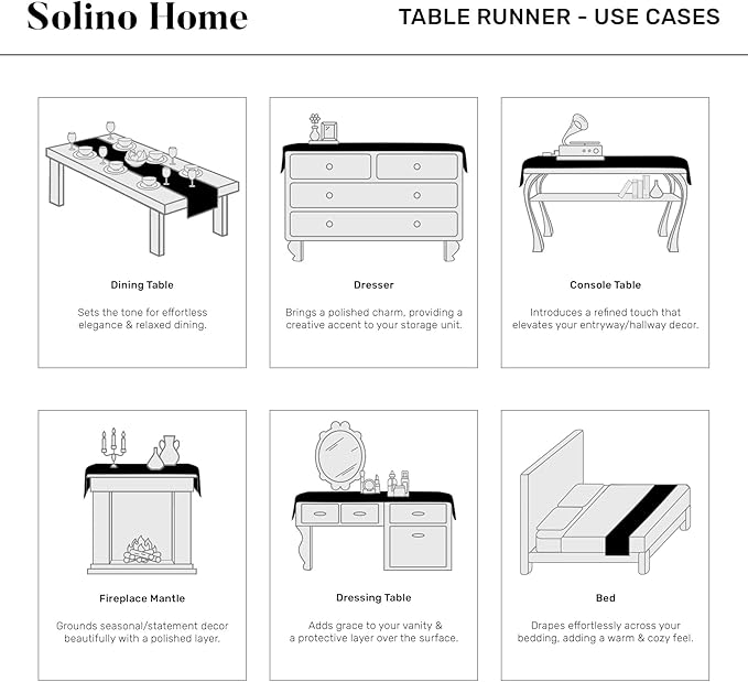 Solino Home Navy Blue Table Runner 132 Inches Long - Dru Cotton Linen Dining Table Runner 14 x 132 Inch for Winter - Handcrafted and Machine Washable