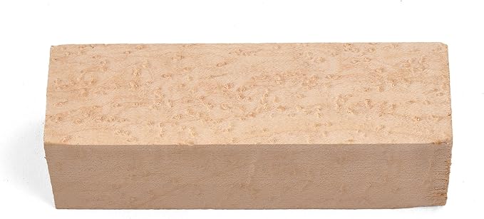 Bird's Eye Maple Wood Knife Handle BLOCK (Each Piece is Unique) 5" x 1-1/2" x 1-1/2"
